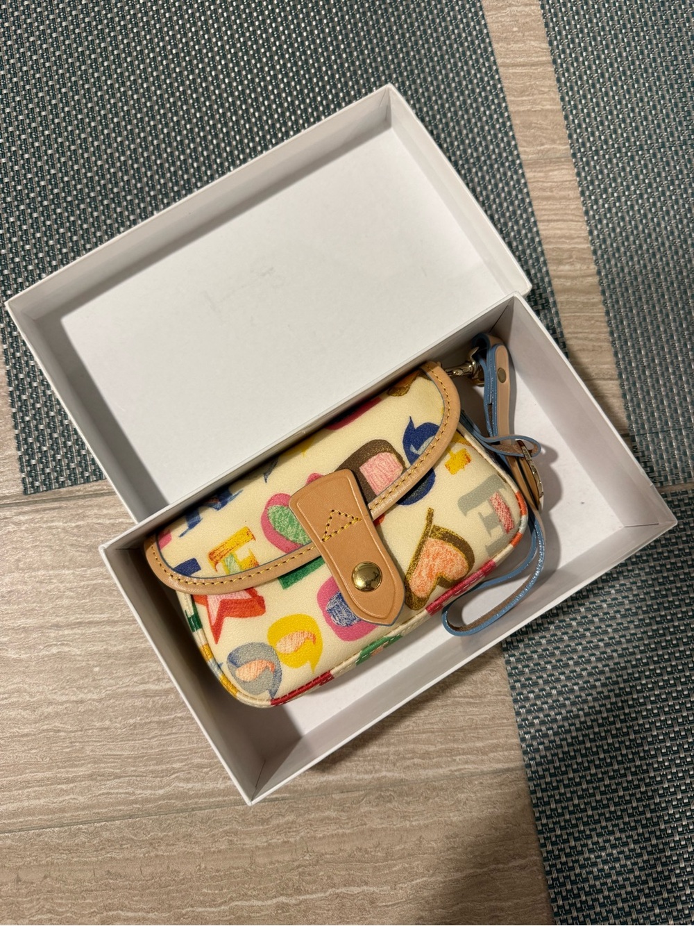 Dooney & Bourke Colorful Alphabet Print Wristlet Clutch